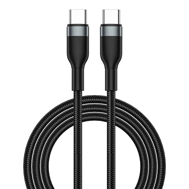 Cabo Concise Tipo-C x Tipo-C - 1.2 M - Preto - WiWU