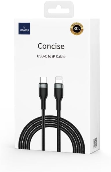Cabo Concise Tipo-C x Lighting - 2 M - Preto - WiWU