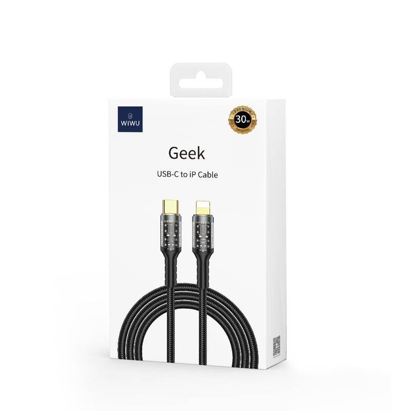 Cabo Geek Tipo-C x Lighting - 30W - Preto - WiWU